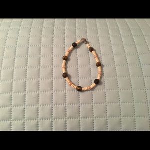 Tiger’s Eye and Pearl Anklet